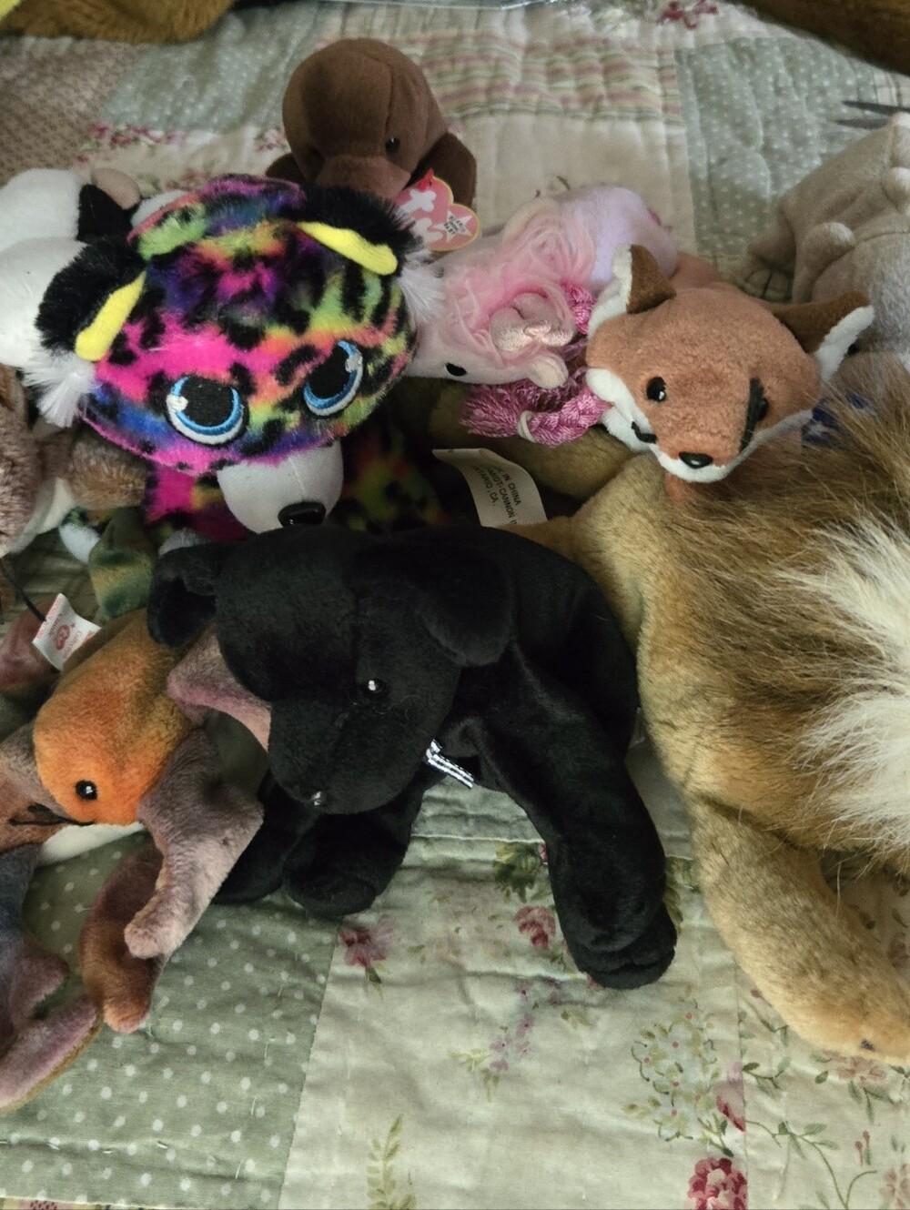 Plush Small Pet Plush Ty Beanies And Other Animals- Multicolor Tie-Dye Leopard